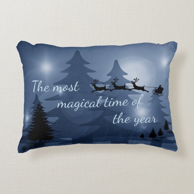 Magical Christmas Scene Decorative Cushion (Front)
