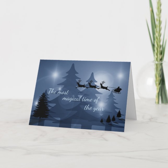 Magical Christmas Scene Holiday Card (Front)