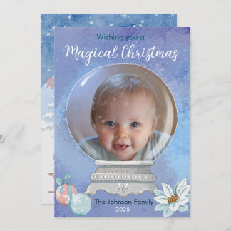 Magical Christmas Snow Globe Holiday Card