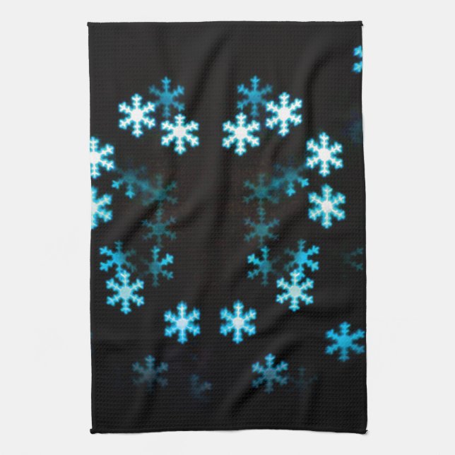 Magical Christmas Snowflakes Tea Towel (Vertical)