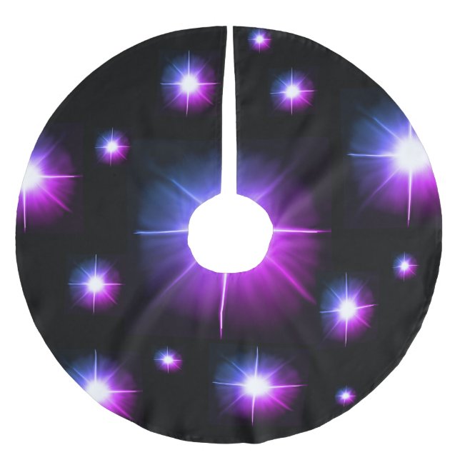 Magical  christmas starry sky brushed polyester tree skirt (Front)