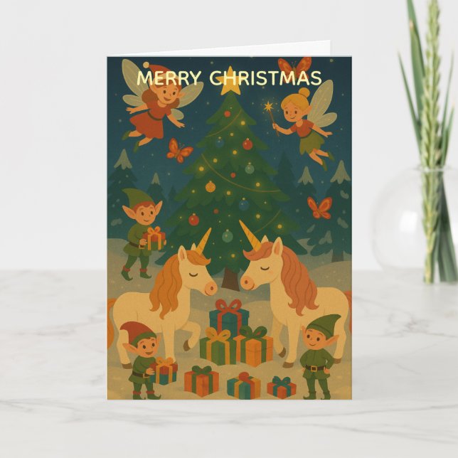 Magical Christmas Time Custom Christmas Greeting Card (Front)