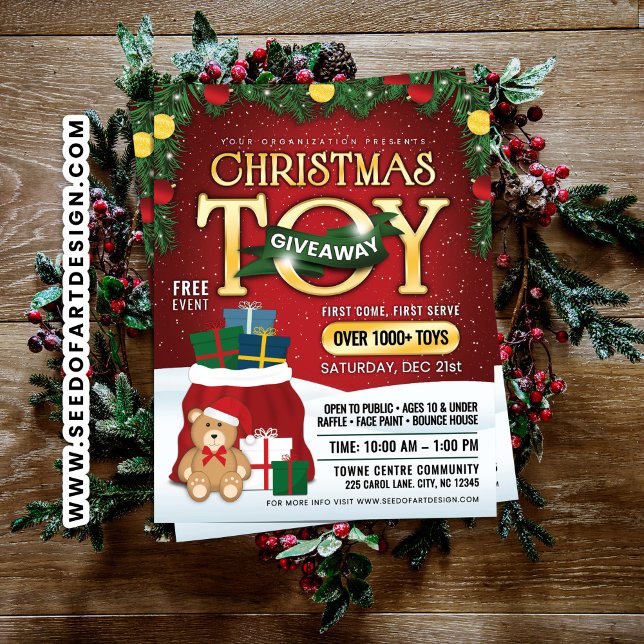 Magical Christmas Toy Giveaway: Santa Bag & Teddy Flyer (Creator Uploaded)