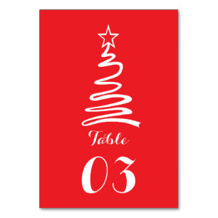 Magical Christmas Tree Holiday Number Table Number