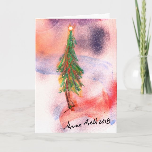Magical Christmas Tree Holy Night card love (Front)
