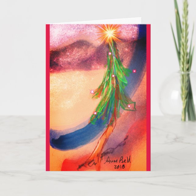 Magical Christmas Tree peace love card holy night (Front)