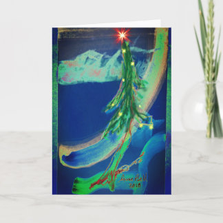Magical Christmas Tree peace love card holy night