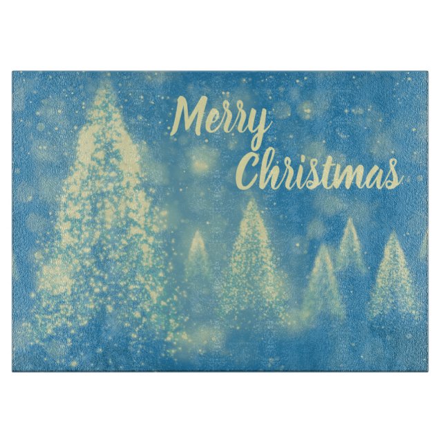 Magical Christmas Trees Merry Christmas Cutting Board (Front)