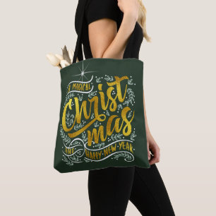 Magical Christmas Typography Gold ID441 Tote Bag
