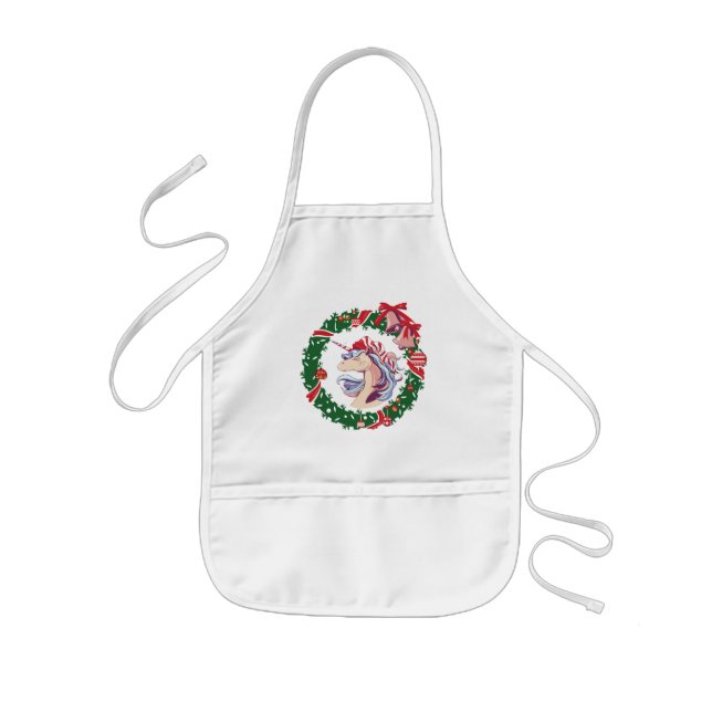 Magical Christmas Unicorn     Kids Apron (Front)