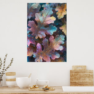 Magical Colourful Autumn Leaves Fantasy Artwork Poster