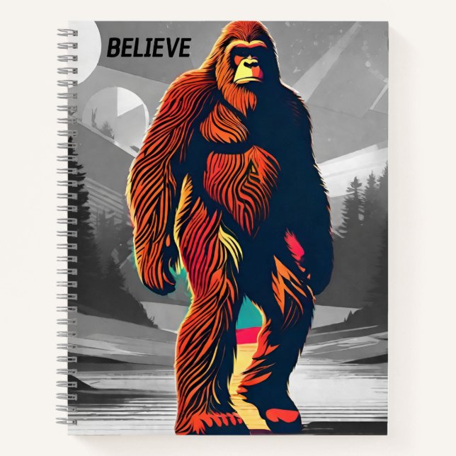 Magical Colourful Bigfoot Abstract Cosmic EncounTe Notebook (Front)