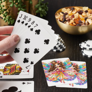 Magical Colourful Fairy Digital Clipart - Cute Fan Playing Cards