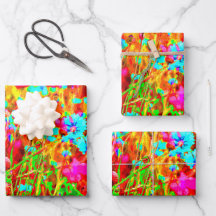 Magical Colourful Flowering Meadow Pop Art
