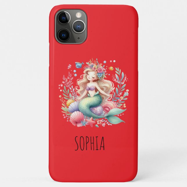 Magical Colourful Mermaid Name Birthday Gift Case-Mate iPhone Case (Back)