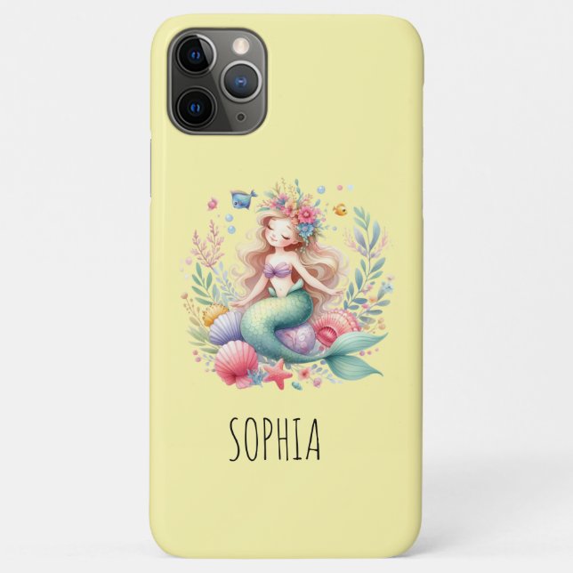 Magical Colourful Mermaid Name Birthday Gift Case-Mate iPhone Case (Back)