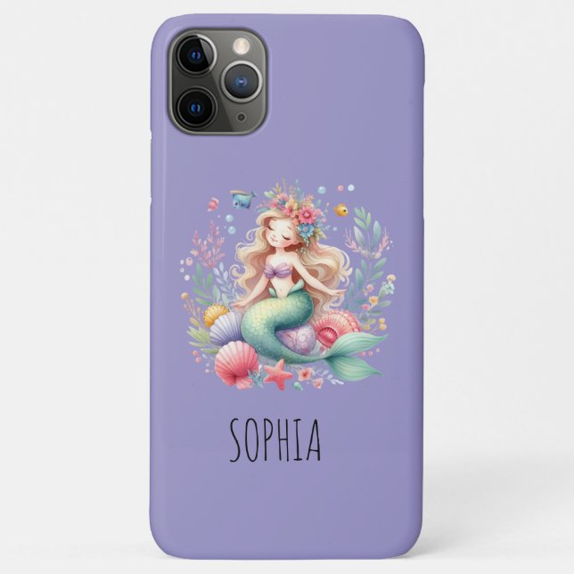 Magical Colourful Mermaid Name Birthday Gift Case-Mate iPhone Case (Back)