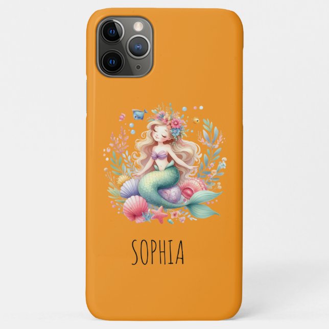 Magical Colourful Mermaid Name Birthday Gift Case-Mate iPhone Case (Back)
