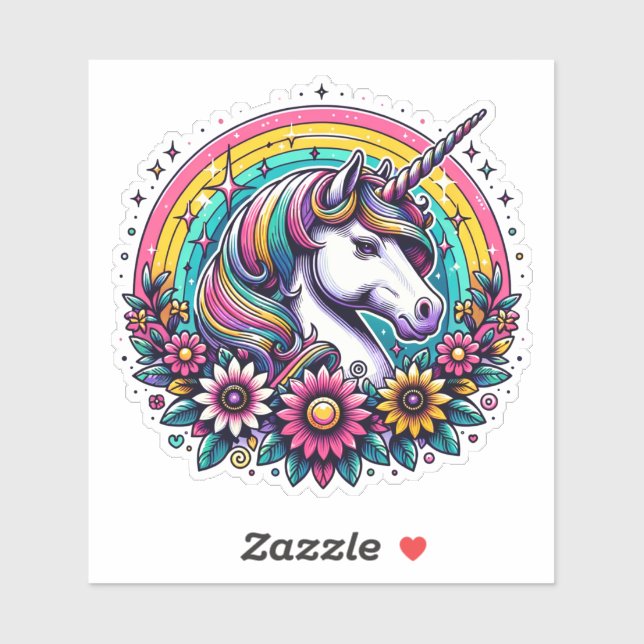 Magical Colourful Unicorn and Rainbow (Sheet)