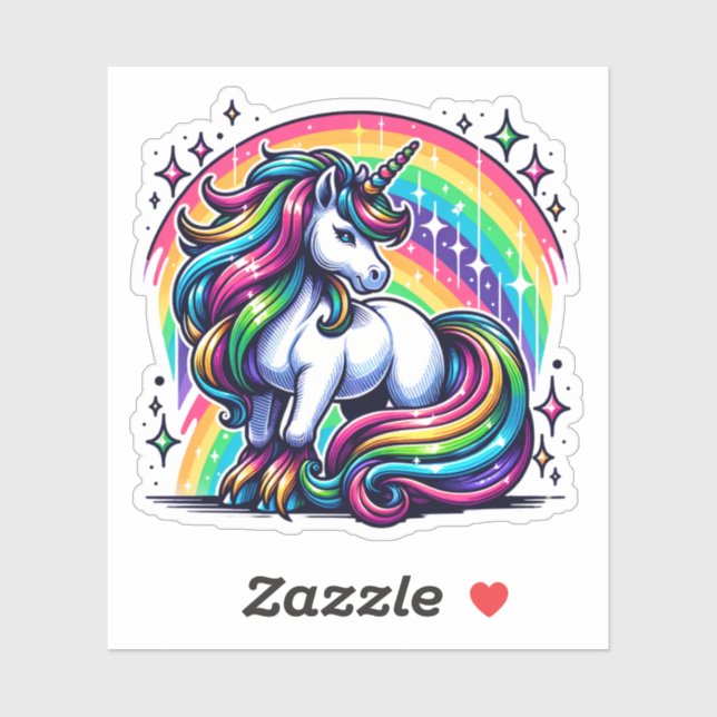 Magical Colourful Unicorn and Rainbow Sparkles (Sheet)