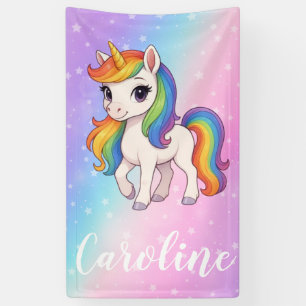 Magical colourful unicorn  banner