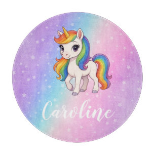 Magical colourful unicorn  cutting board