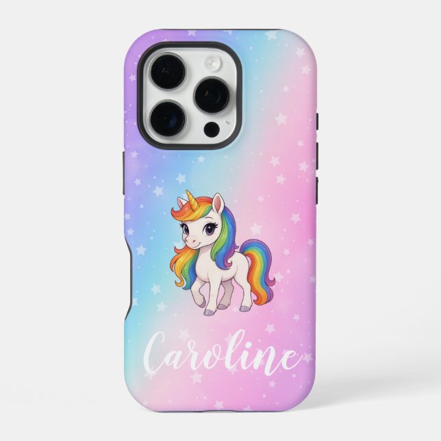 Magical colourful unicorn  iPhone case (Back)