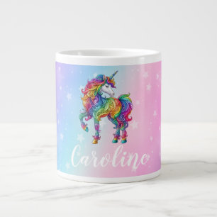Magical colourful unicorn large coffee mug