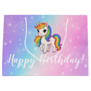 Magical colourful unicorn large gift bag
