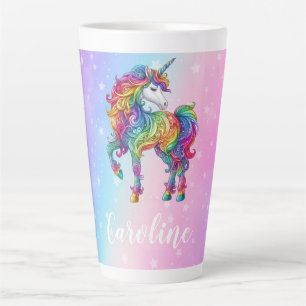 Magical colourful unicorn latte mug