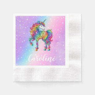 Magical colourful unicorn  napkin