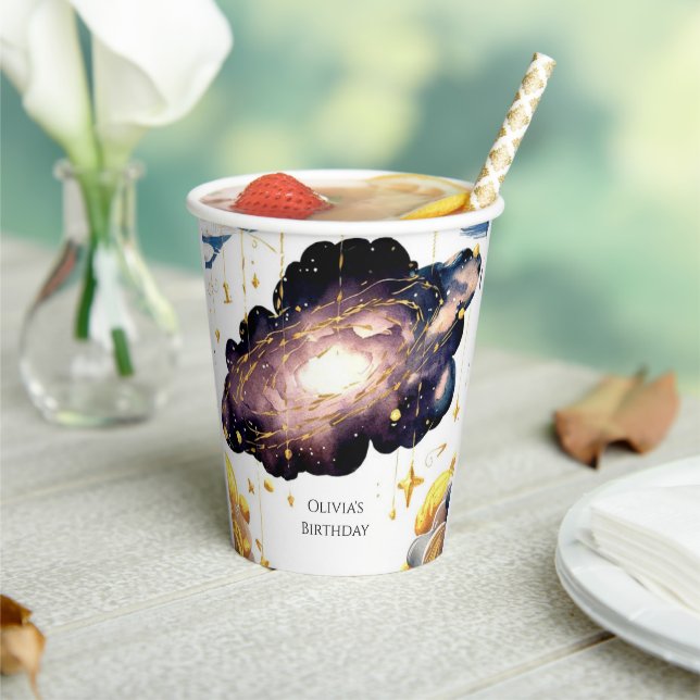 Magical Comet Space Birthday Paper Cups (Insitu)