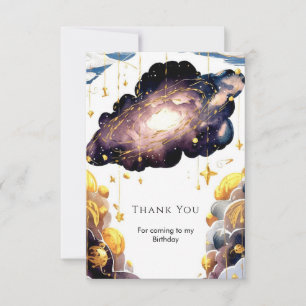 Magical Comet Space Birthday Thank You Card
