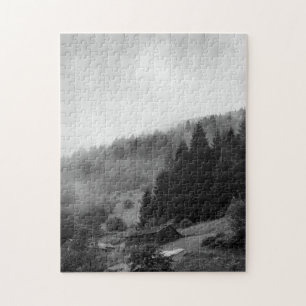 Magical, cool nature in fog jigsaw puzzle