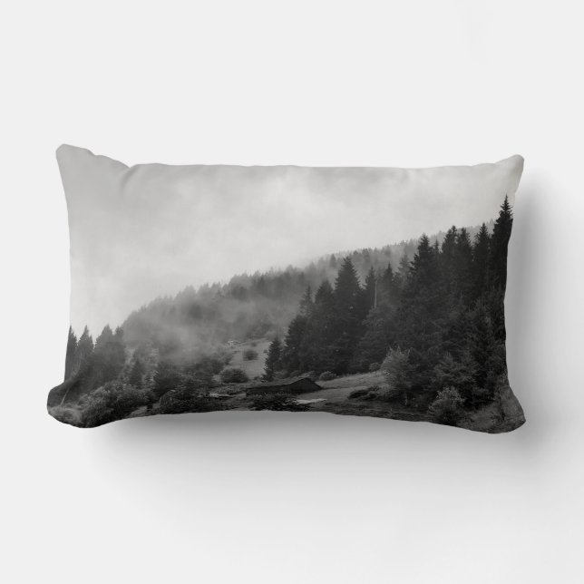Magical, cool nature in fog lumbar cushion (Front)