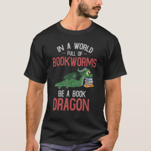 Magical Creature Bookworm Book Reading Book Drago T-Shirt
