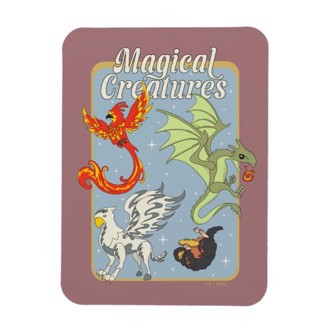 Magical Creatures Vintage Graphic Magnet (Vertical)
