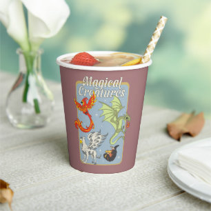 Magical Creatures Vintage Graphic Paper Cups