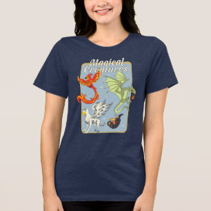 Magical Creatures Vintage Graphic Tri-Blend Shirt