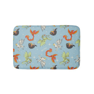 Magical Creatures Vintage Pattern Bath Mat