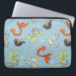 Magical Creatures Vintage Pattern Laptop Sleeve<br><div class="desc">Bring the wonder of magical creatures to life with this vibrant all-over pattern design. Featuring soaring phoenixes, proud hippogriffs, playful dragons, and other enchanting beasts, this lively print captures the excitement and adventure of the wizarding world. Set against a soft sky-blue background with twinkling star accents, the colorful illustrations create...</div>