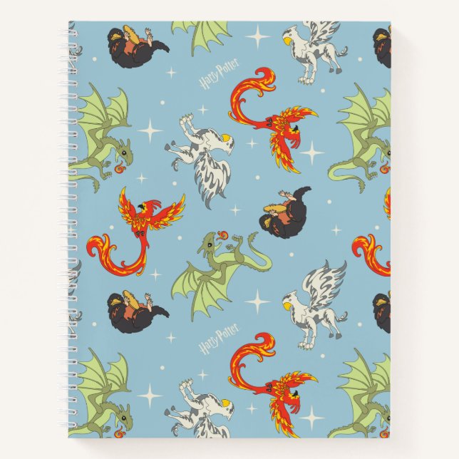 Magical Creatures Vintage Pattern Notebook (Front)