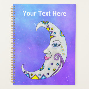 Magical Crescent Moon Face Pretty Decorations sky Planner