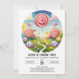 Magical Custom Lollipop Birthday Invitation