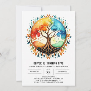 Magical Custom Tree of Life Birthday Invitation