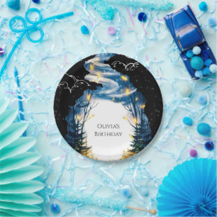 Magical Custom Woodland Birthday Paper Plate