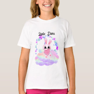 Magical Cute Bunny with Pink Heart T-Shirt