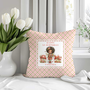 Magical Cute Fairy 7th Birthday Throw Pillow