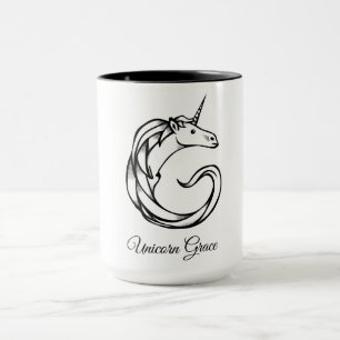 Magical Cute Monogram G Unicorn Grace or Your Text Mug