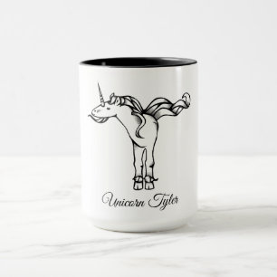 Magical Cute Monogram T Unicorn Tyler or Your Text Mug